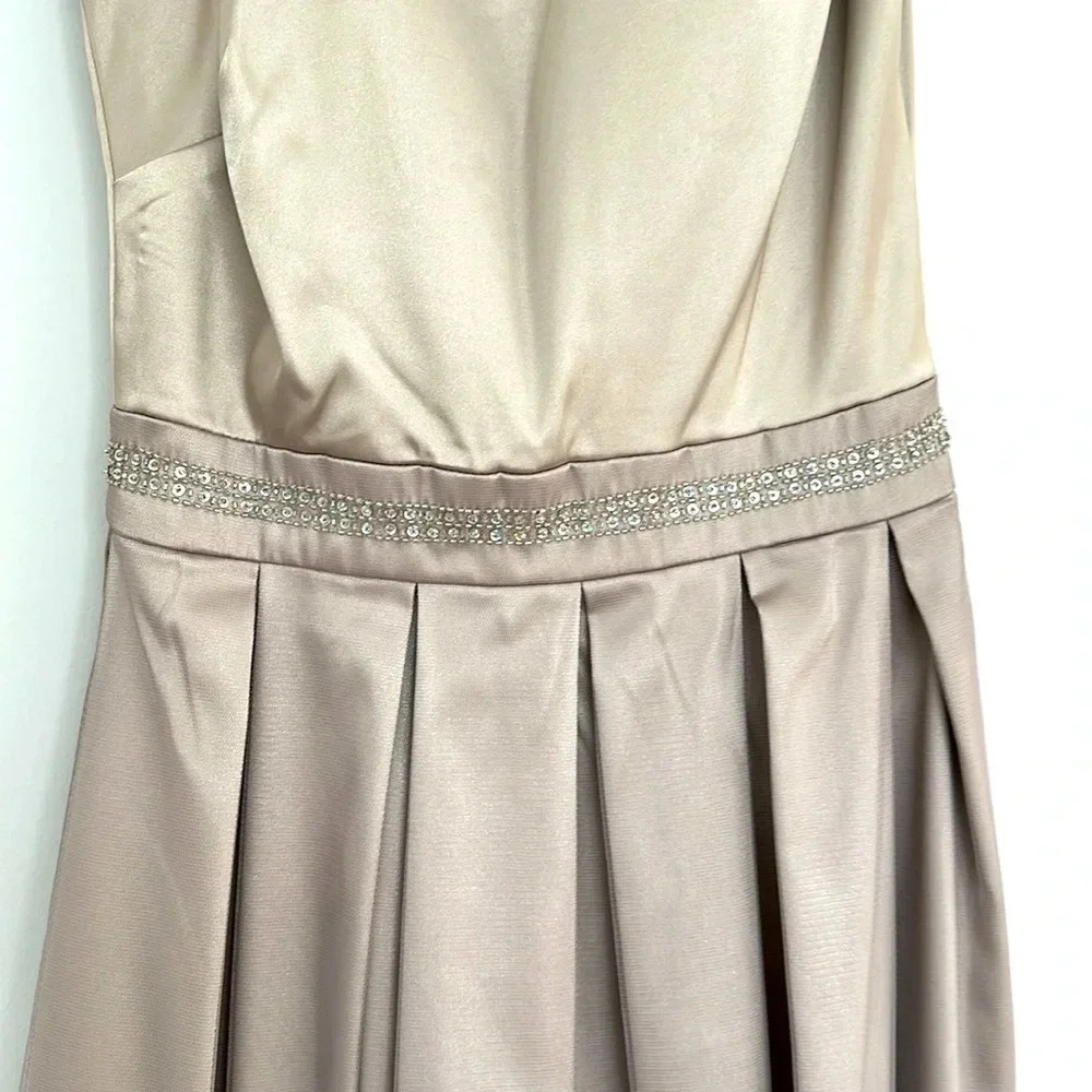 NWT David's‎ Bridal Champagne One Shoulder Party Dress Sz 4 - Picture 2 of 7